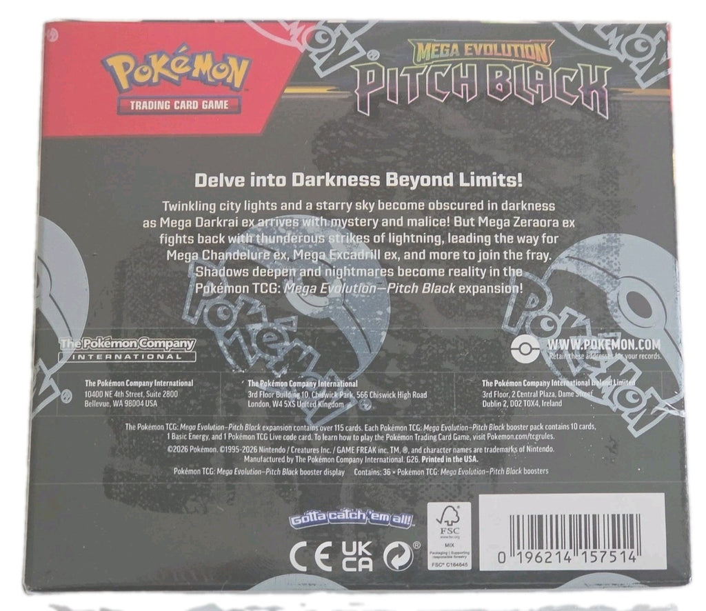 Pokémon TCG: Mega Evolution—Pitch Black Booster Display Box (36 Packs)