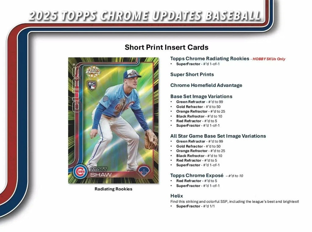 Topps 2025 MLB Chrome Update Series Baseball Value Box