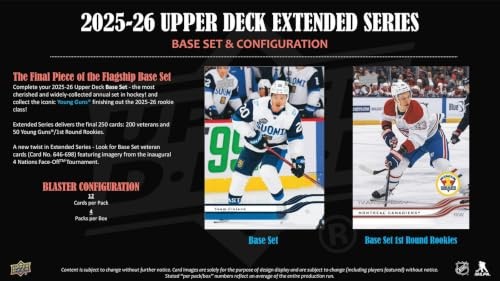 Upper Deck 2025-26 Extended Series Hockey Blaster Box, Pack of 1