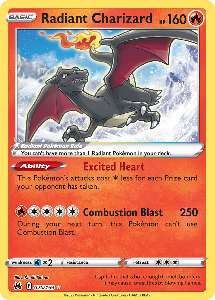 Radiant Charizard — Crown Zenith 020/159 — PSA 10 GEM-MT