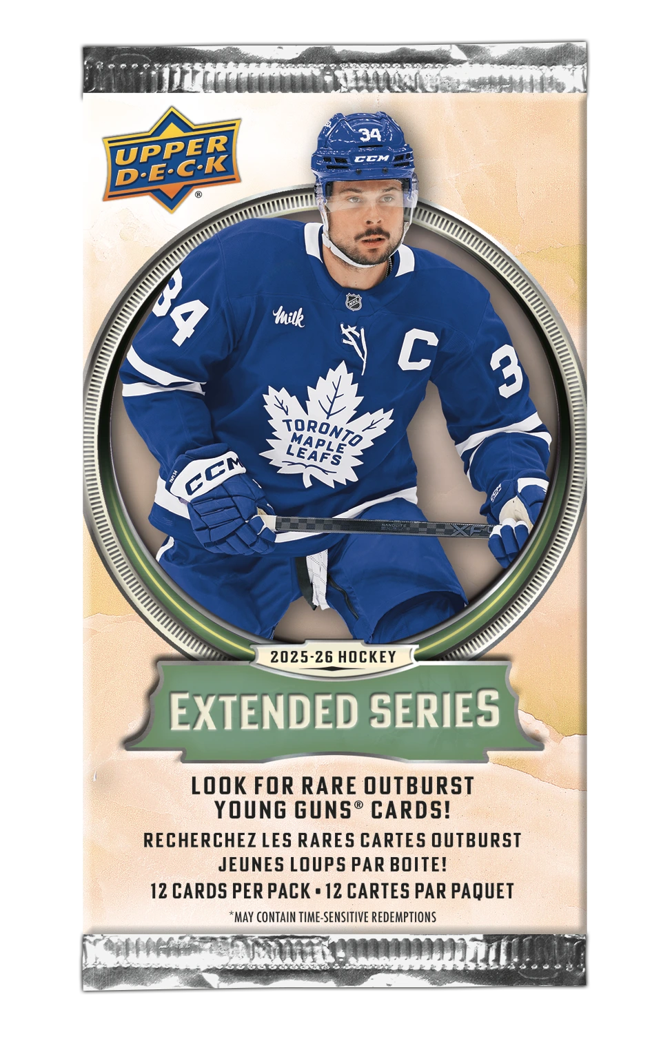 Hockey 25-26 Ud Extended Series Hockey Pack 12 Cards