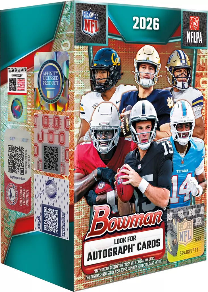 2026 Bowman Football Value Box (Blaster) - 6 Packs / 60 Cards