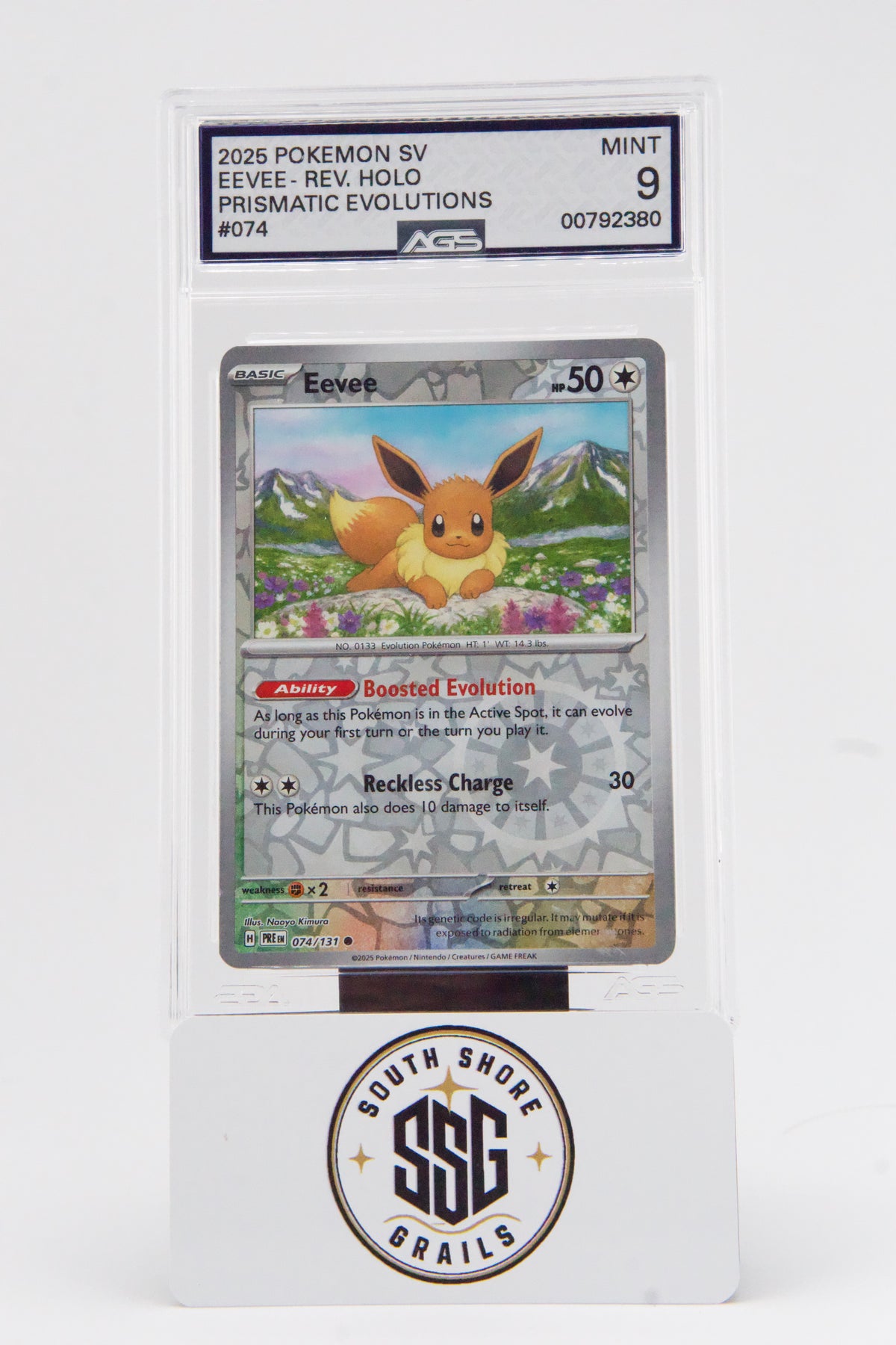 Eevee — Prismatic Evolutions #074/131 — AGS 9