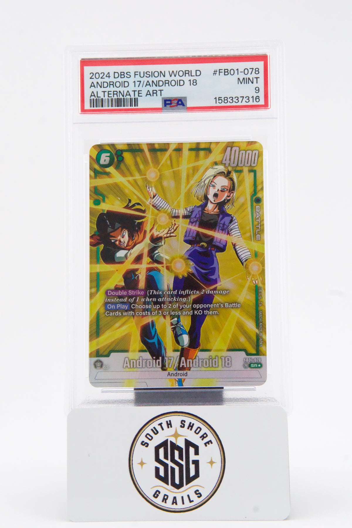 Android 17/Android 18 — Fusion World Awakened Pulse FB01-078 (Alternate Art) — PSA 9