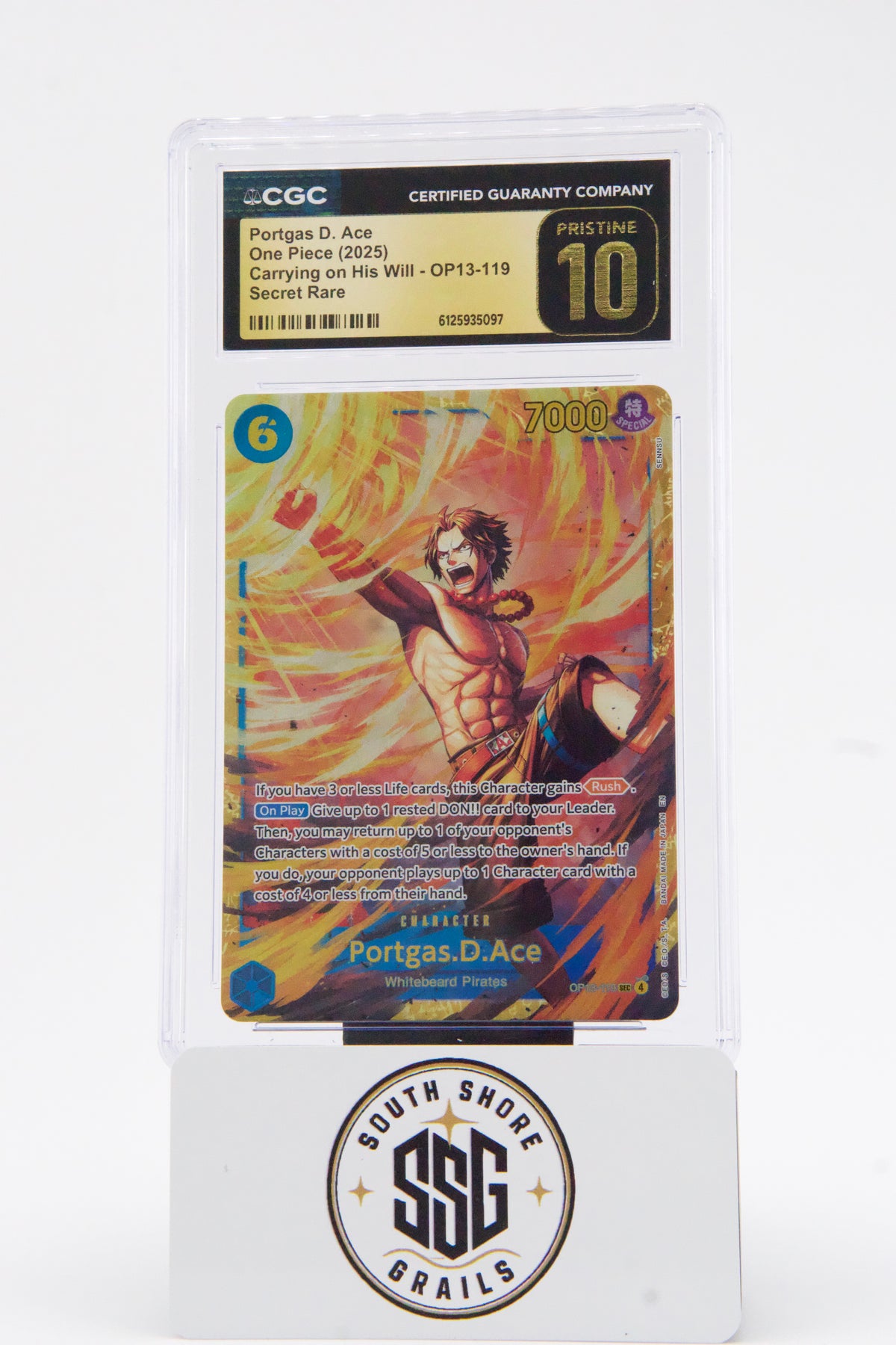 Portgas D. Ace — Carrying on His Will OP13-119 (Secret Rare) — CGC Pristine 10