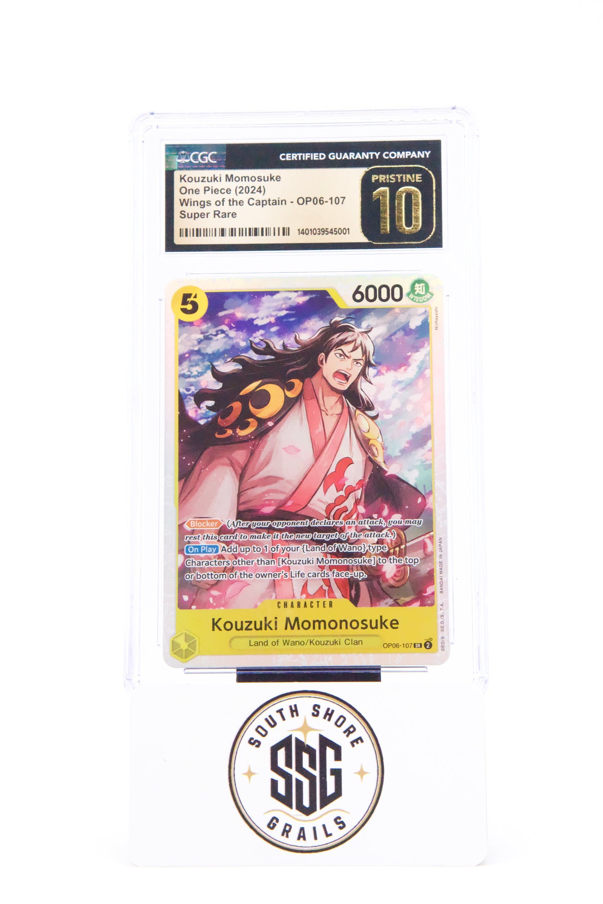 Kouzuki Momonosuke — Wings of the Captain OP06-107 — CGC Pristine 10