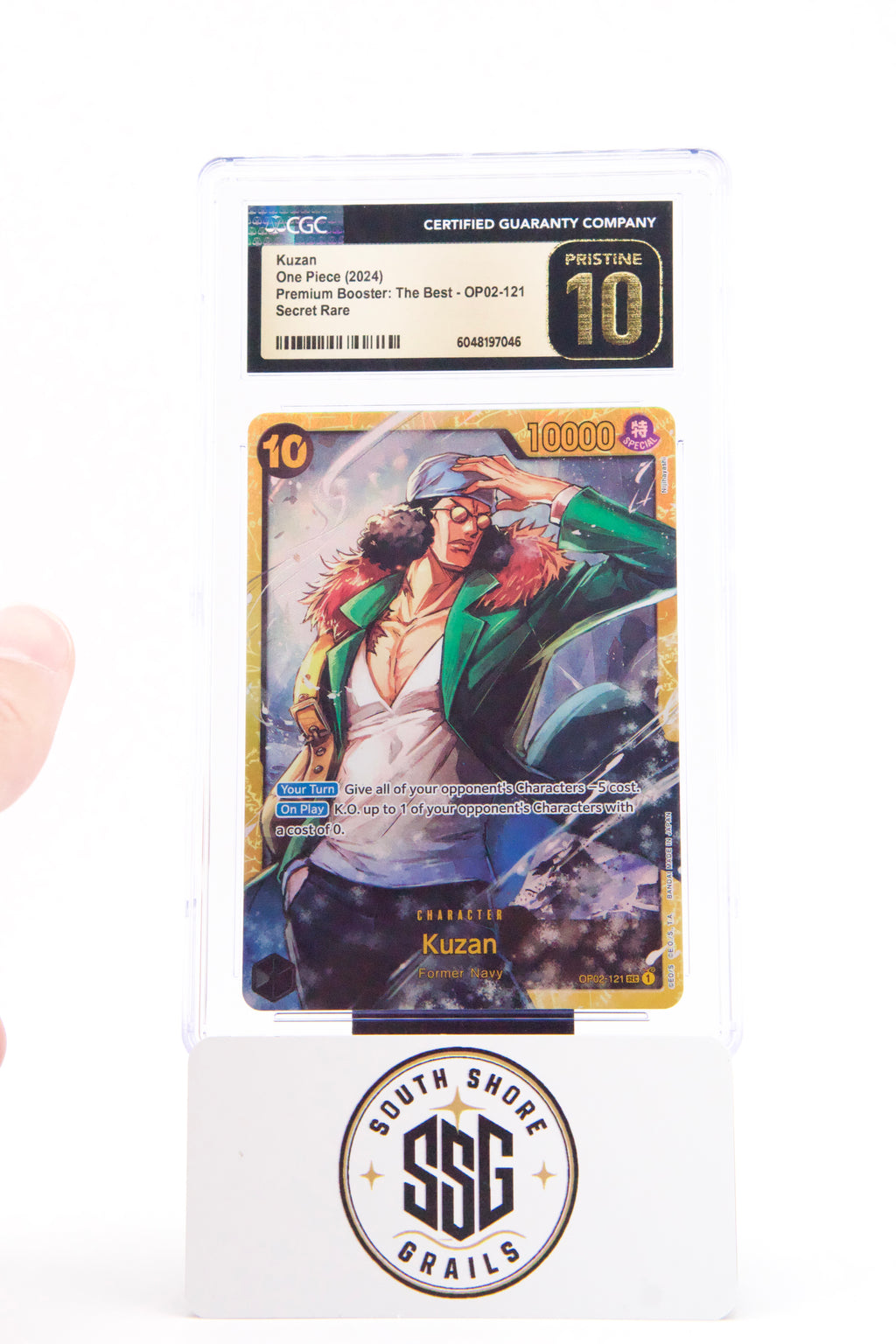 Kuzan — Premium Booster: The Best OP02-121 (Secret Rare) — CGC Pristine 10