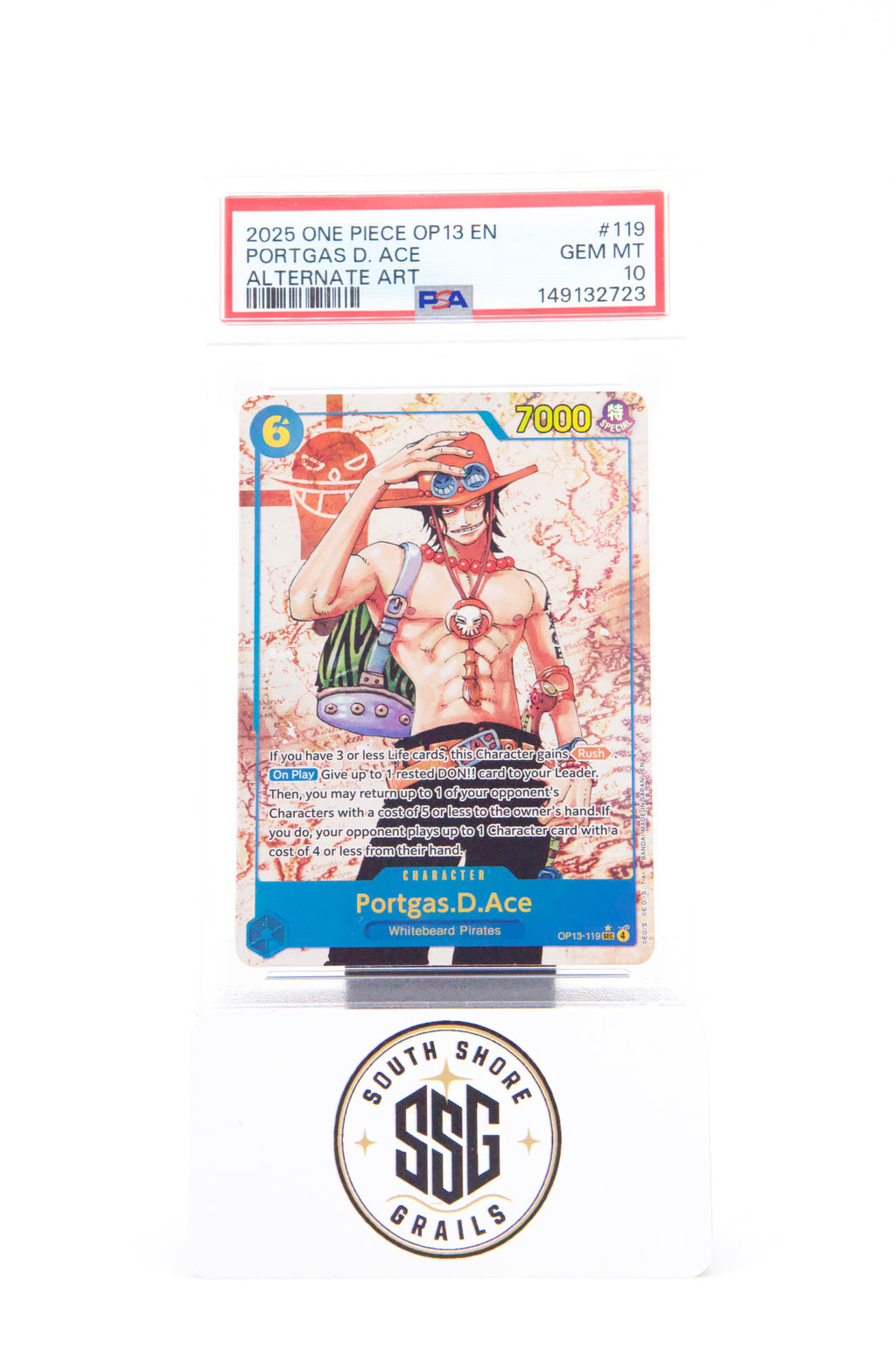 Portgas D. ACE — Carrying On His Will #119 (Alternate Art) — PSA 10