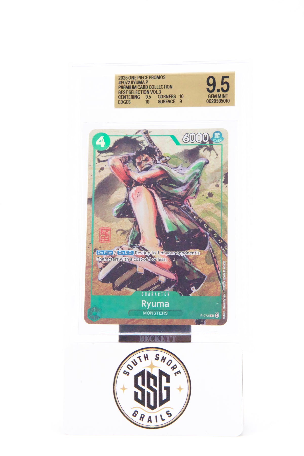 Ryuma — Premium Card Collection Best Selection Vol.3 P-072 — BGS 9.5
