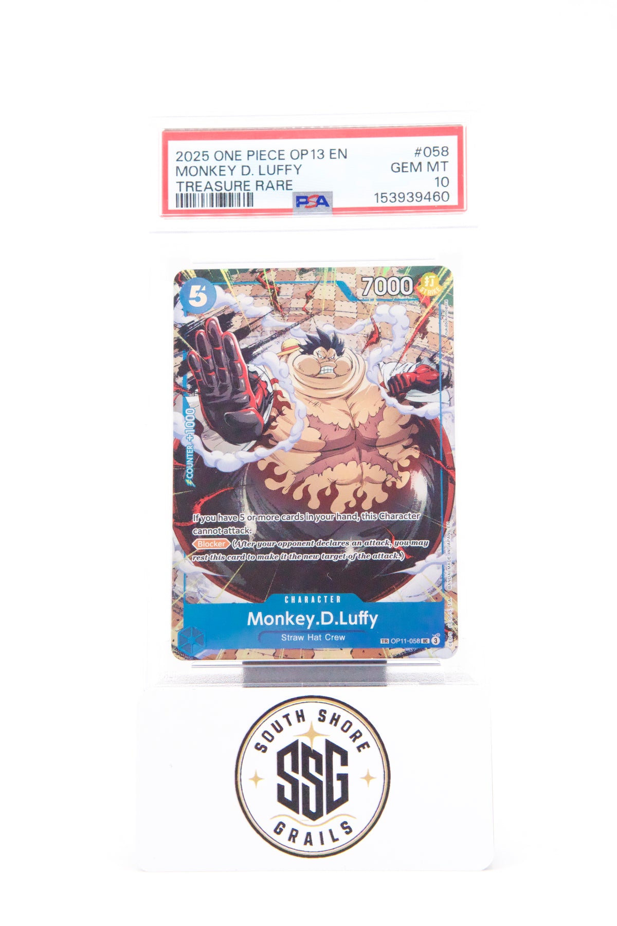Monkey D. Luffy — Carrying On His Will #058 (Treasure Rare) — PSA 10