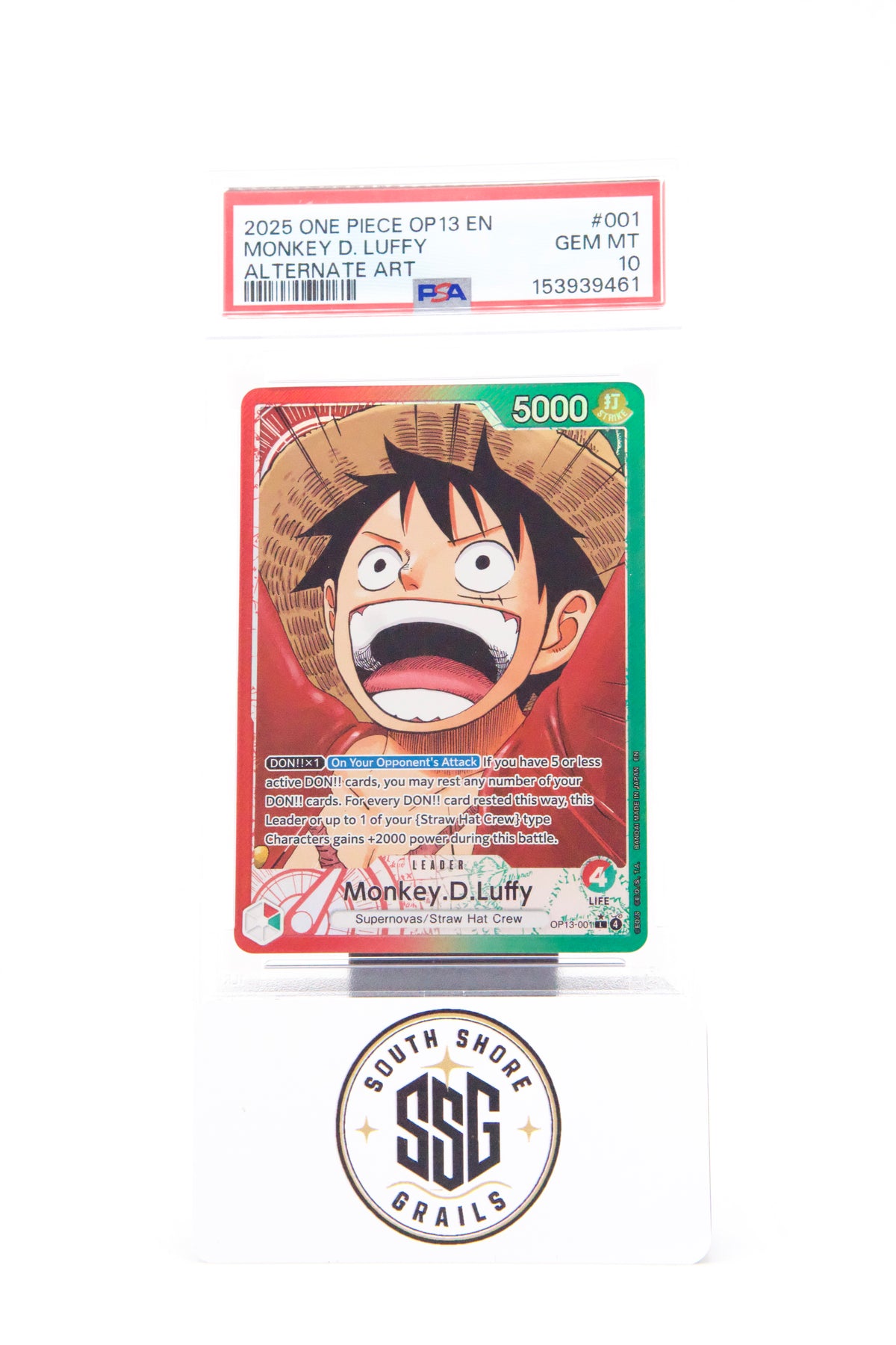 Monkey D. Luffy — Carrying On His Will #001 (Alternate Art) — PSA 10