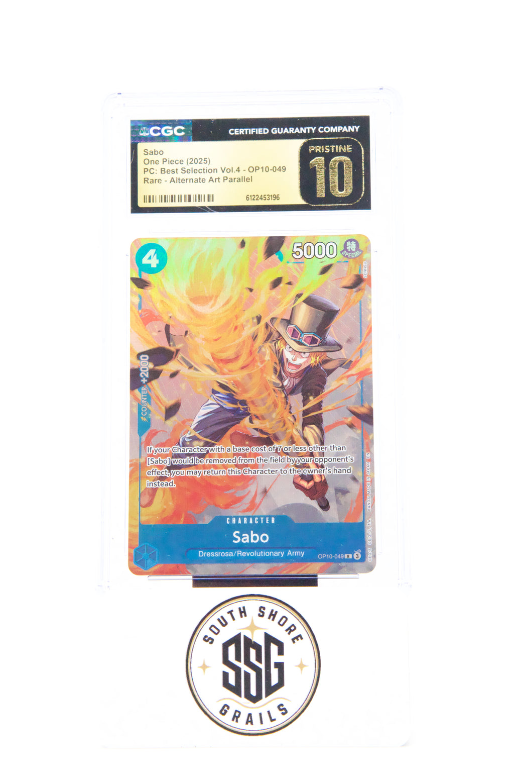 Sabo — PC: Best Selection Vol.4 OP10-049 (Alternate Art) — CGC Pristine 10