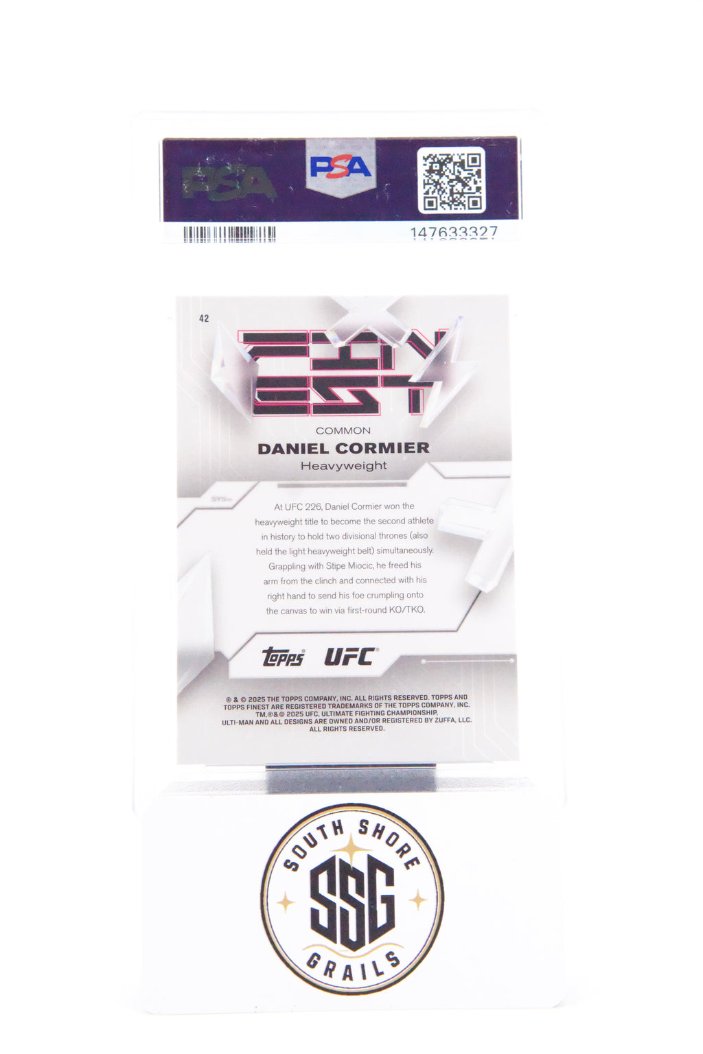 2025 Topps Finest Ufc #42 Daniel Cormier Purple Refractor — PSA 10