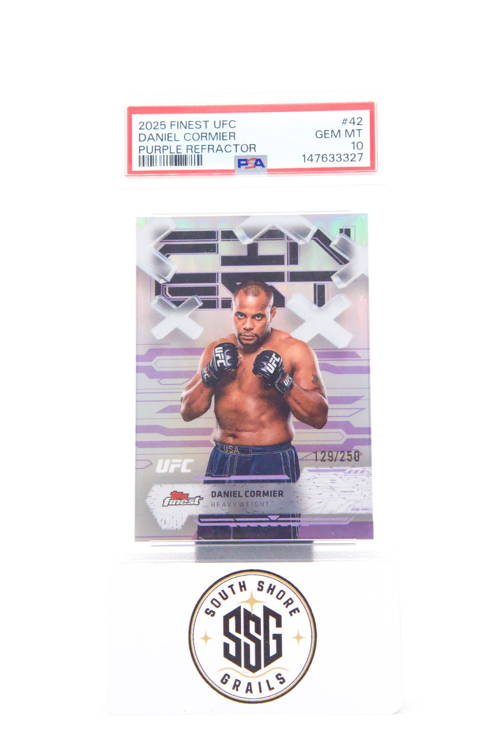 2025 Topps Finest Ufc #42 Daniel Cormier Purple Refractor — PSA 10
