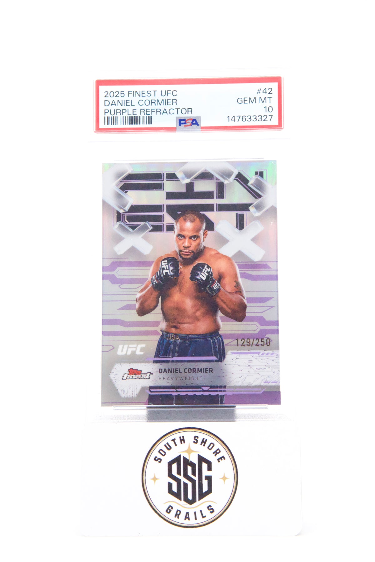 2025 Topps Finest Ufc #42 Daniel Cormier Purple Refractor — PSA 10