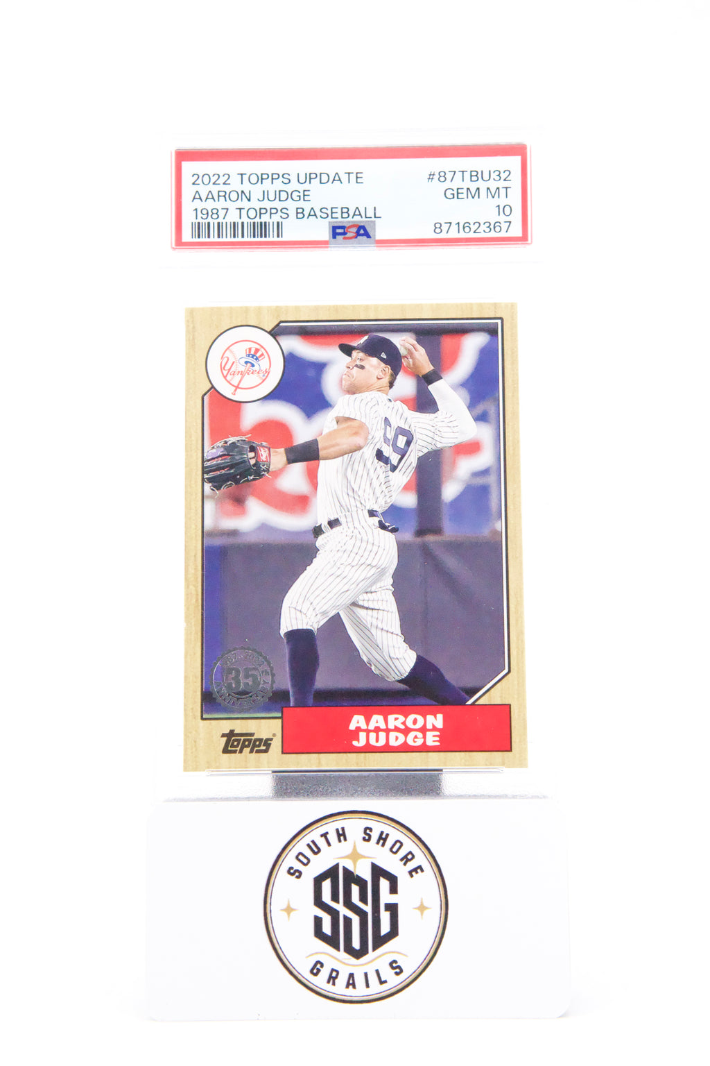 2022 Topps Update 1987 Topps Baseball #87tbu32 Aaron Judge 1987 Topps Baseball — PSA 10