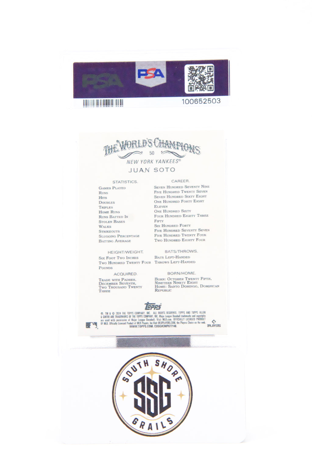 2024 Topps Allen & Ginter #50 Juan Soto Foil Filigree — PSA 10