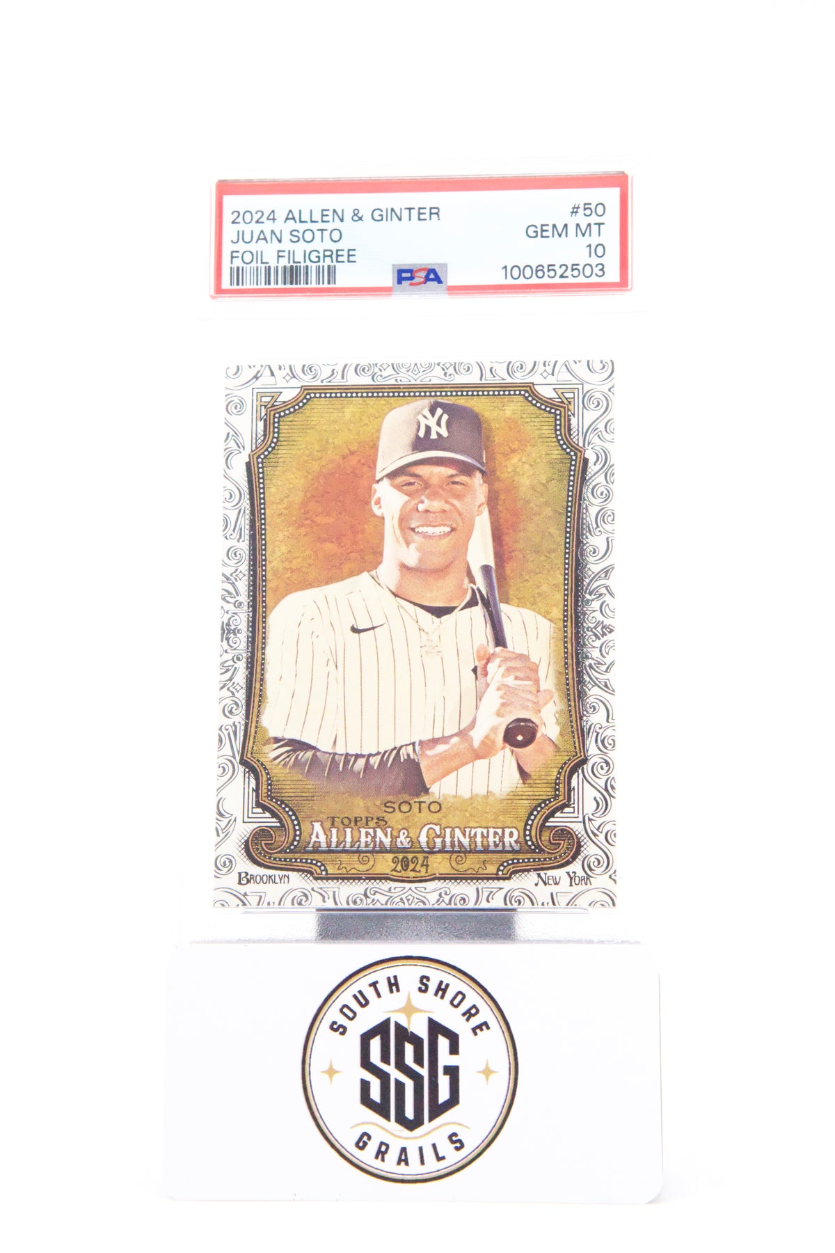 2024 Topps Allen & Ginter #50 Juan Soto Foil Filigree — PSA 10