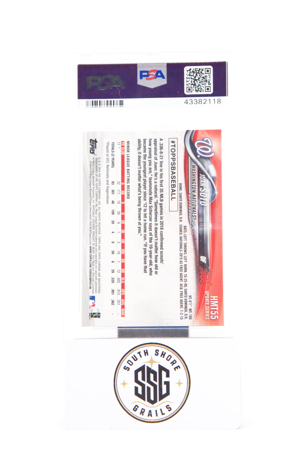 2018 Topps Chrome Update #Hmt55 Juan Soto Update — PSA 10