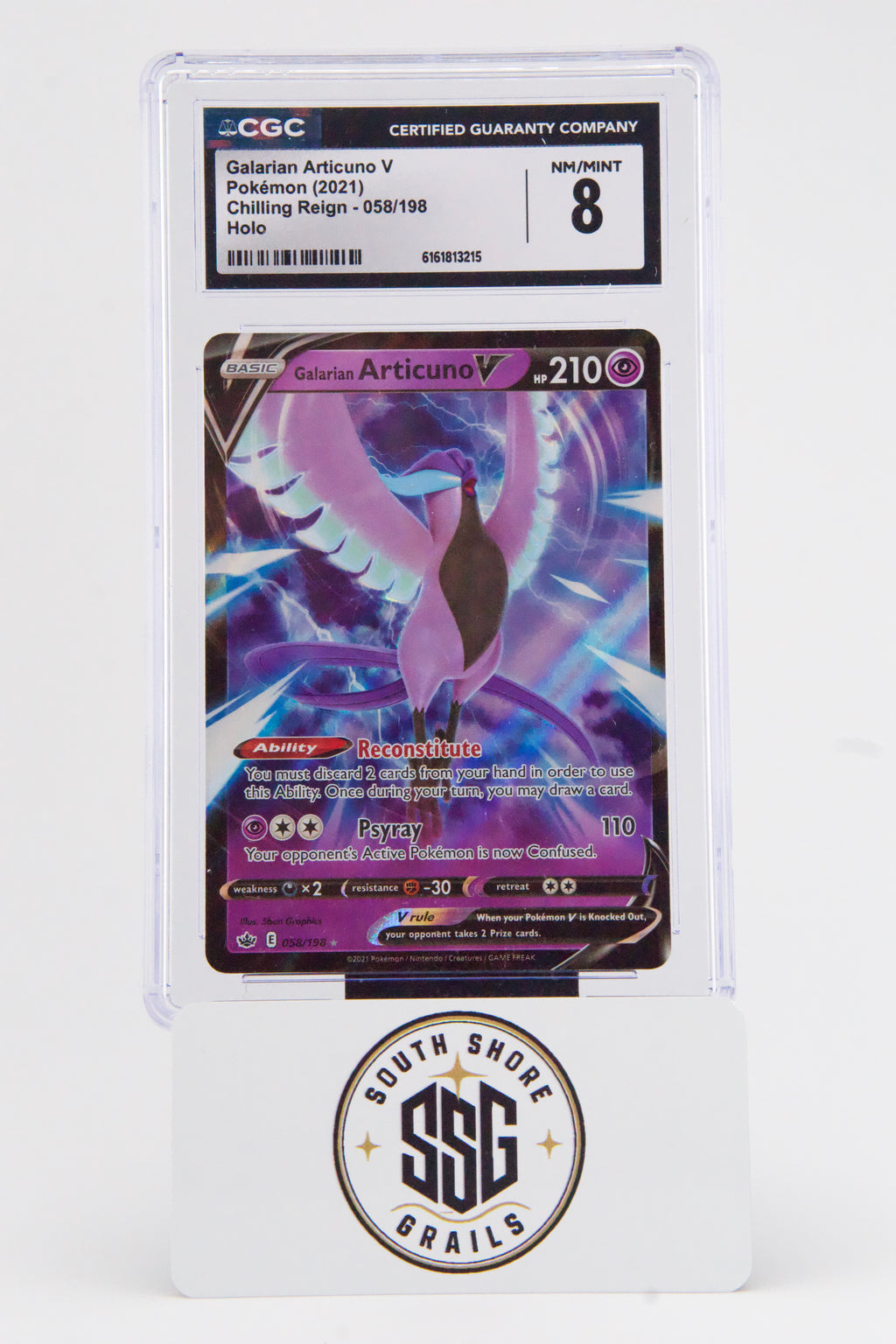 Galarian Articuno V — Chilling Reign #058/198 — CGC 8