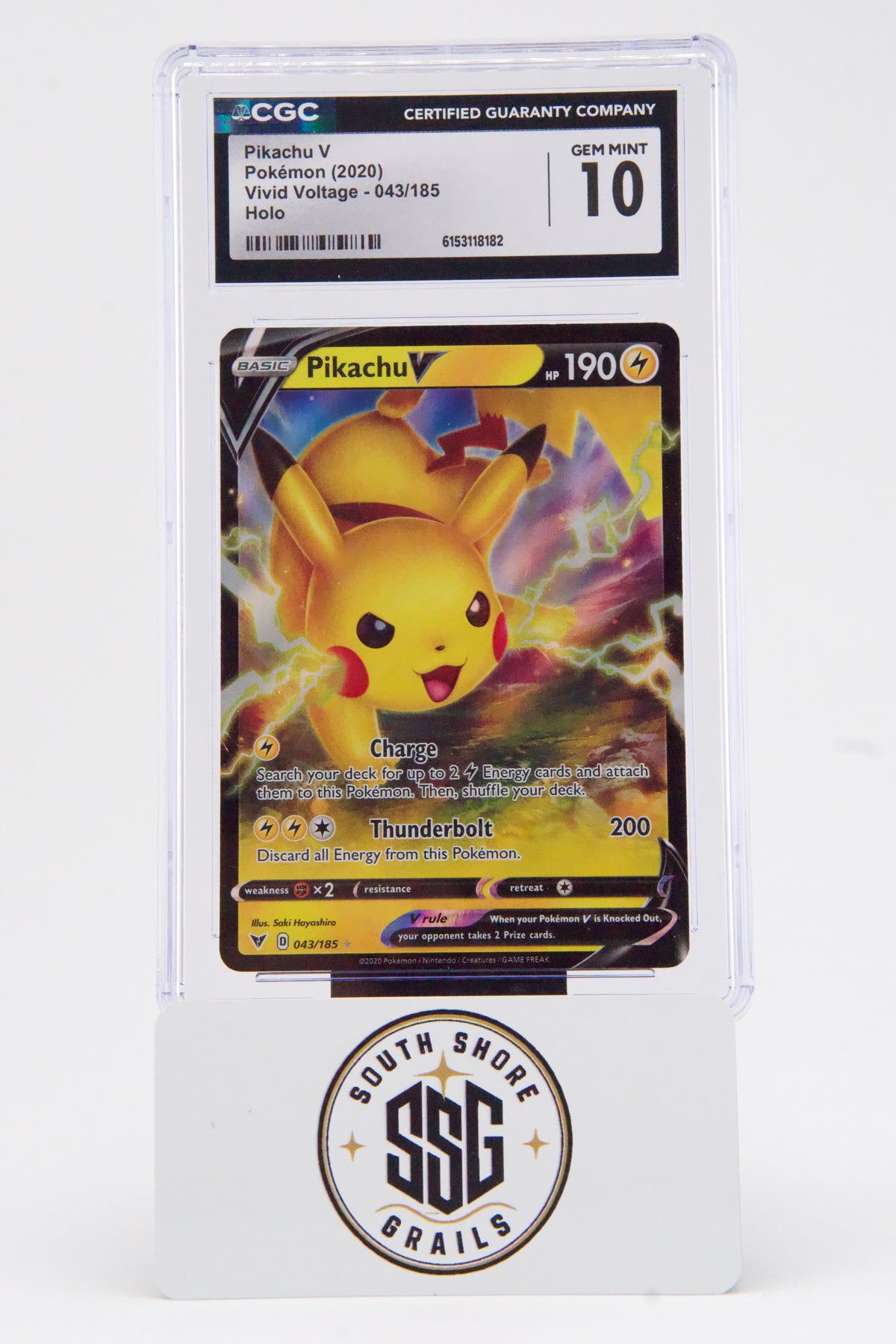 Pikachu V — Vivid Voltage #043/185 — CGC 10