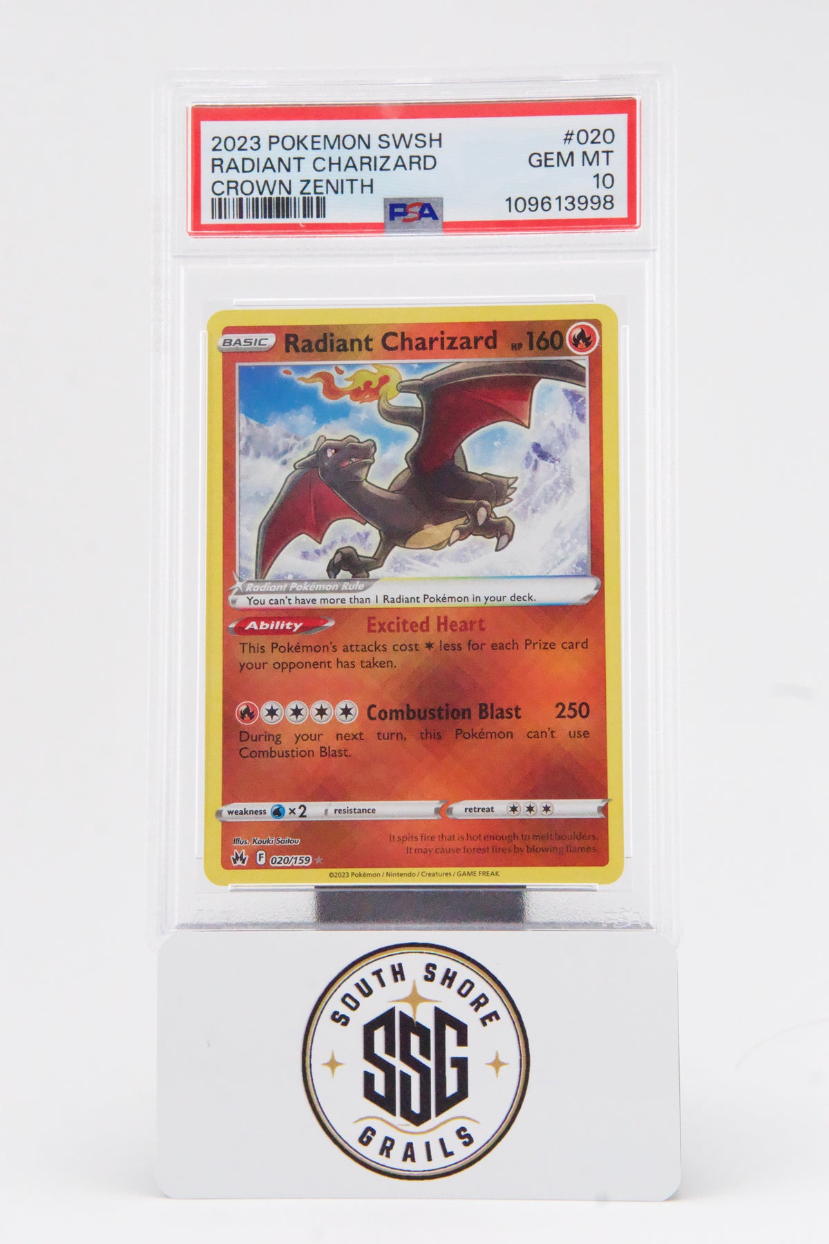 Radiant Charizard — Sword And Shield Crown Zenith #020 — PSA 10