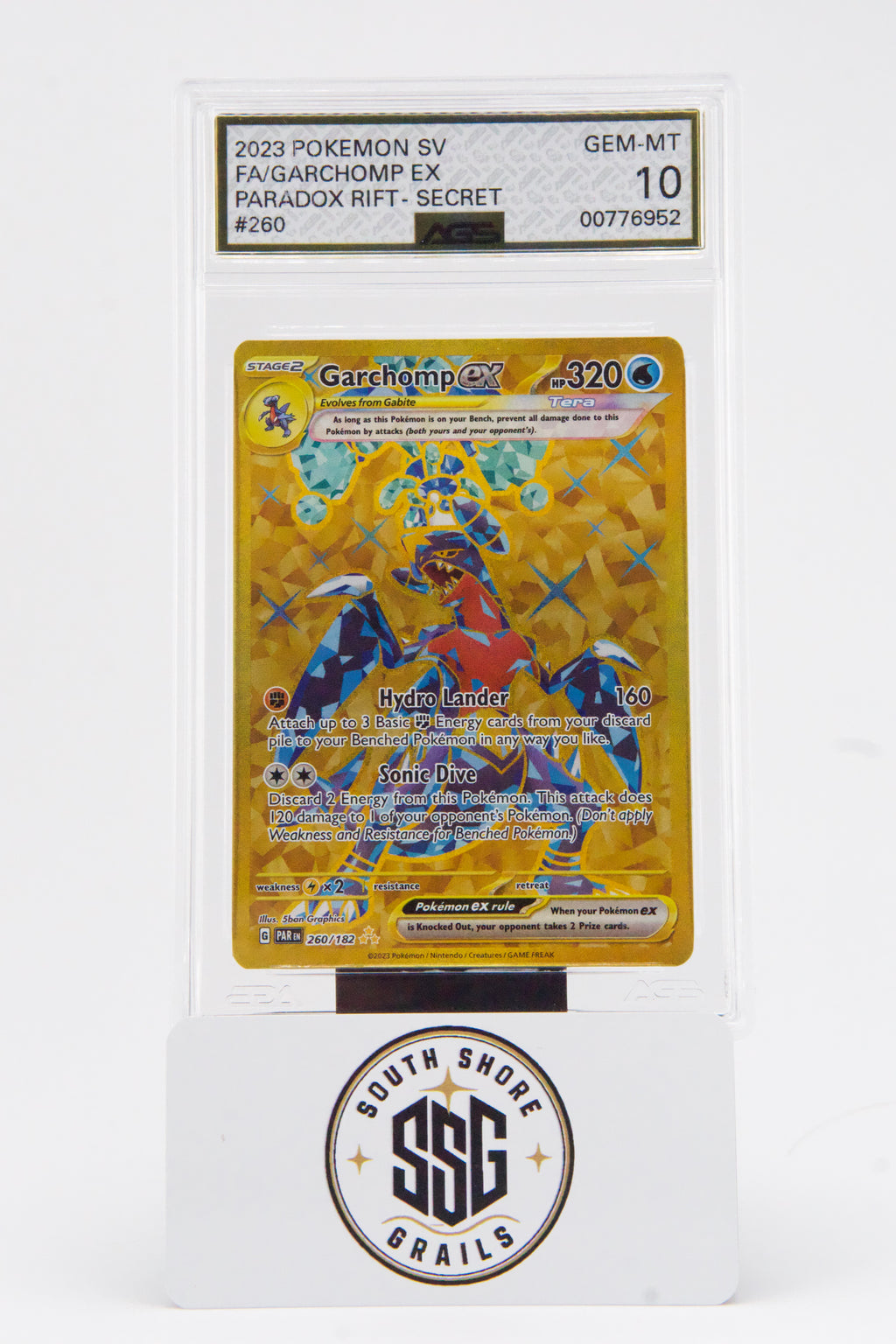 Garchomp ex — Paradox Rift #260/182 (Secret Rare) — AGS 10