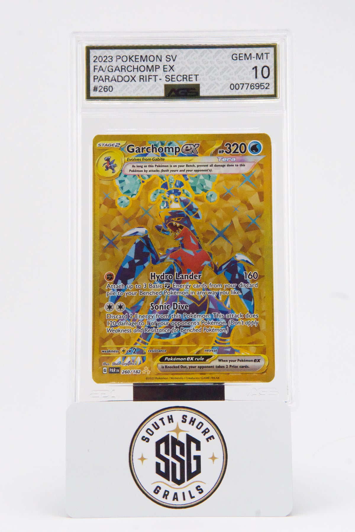 Garchomp ex — Paradox Rift #260/182 (Secret Rare) — AGS 10