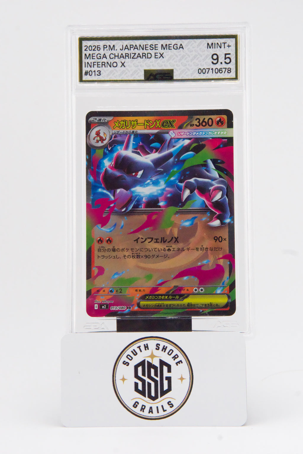 Mega Charizard X ex — Inferno X #013/080 — AGS 9.5 (Japanese)