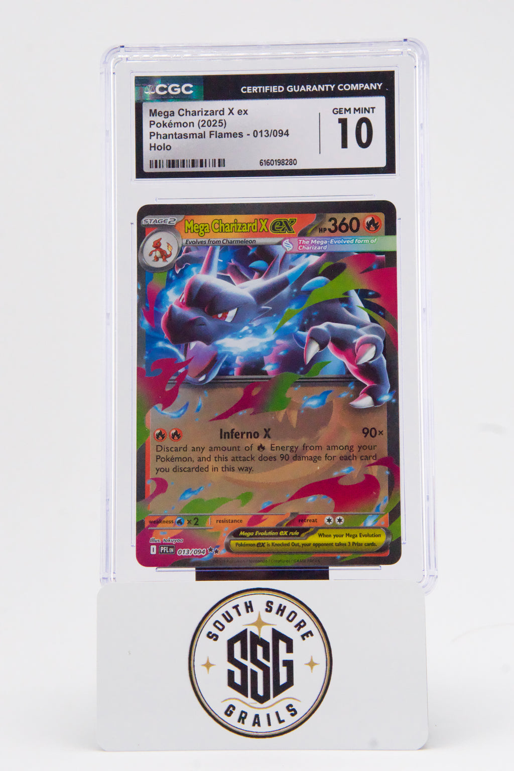 Mega Charizard X ex — Phantasmal Flames #013/094 — CGC 10